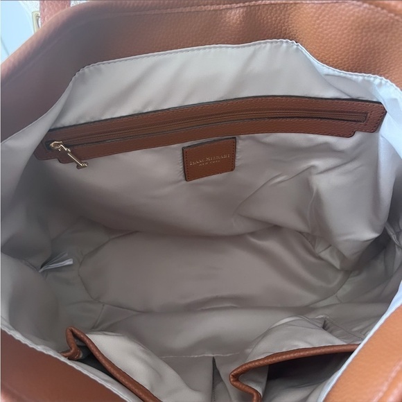 NWT ISAAC MIZRAHI “Lucille” Straw And Brown Leather Large Tote Bag - Picture 11 of 14